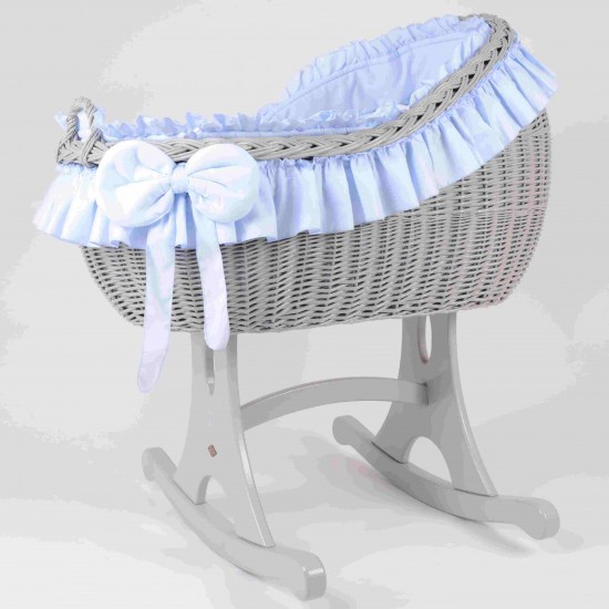 MJ Bianca Quattro (GREY) Rocker with BLUE BEDDING MJ Bianca Quattro (GREY) Rocker with BLUE BEDDING