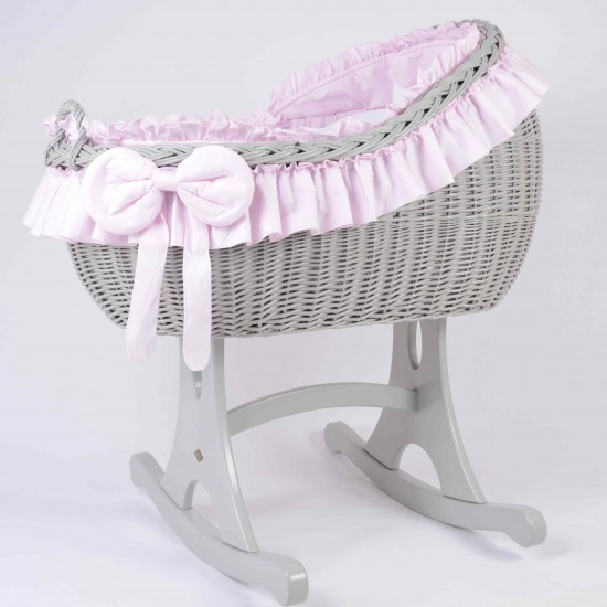 MJ Bianca Quattro (GREY) Rocker with PINK BEDDING MJ Bianca Quattro (GREY) Rocker with PINK BEDDING