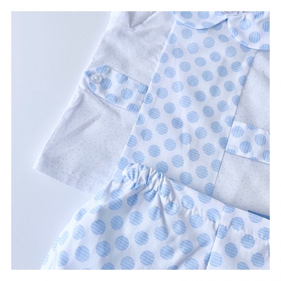 CEY Blue Spotty Jam Pant Suit CEY Blue Spotty Jam Pant Suit