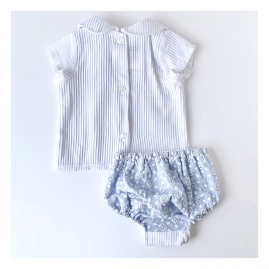 CEY Blue Broderie Anglaise Jam Pant Suit CEY Blue Broderie Anglaise Jam Pant Suit