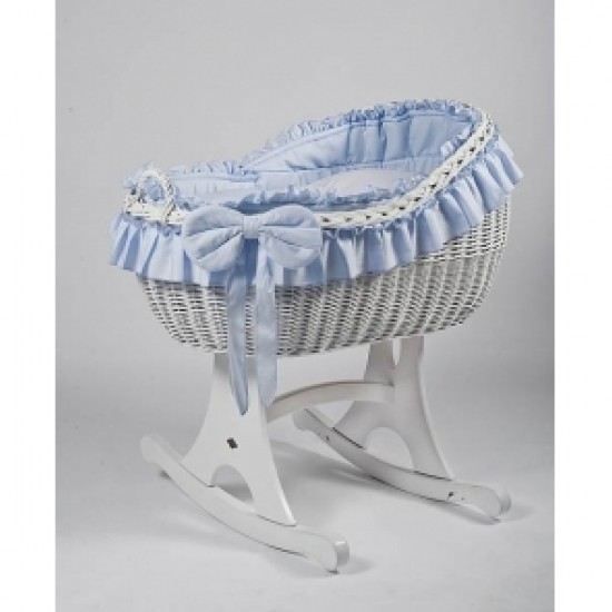 MJ Bianca Due Rocker Wicker Crib BLUE MJ Bianca Due Rocker Wicker Crib BLUE