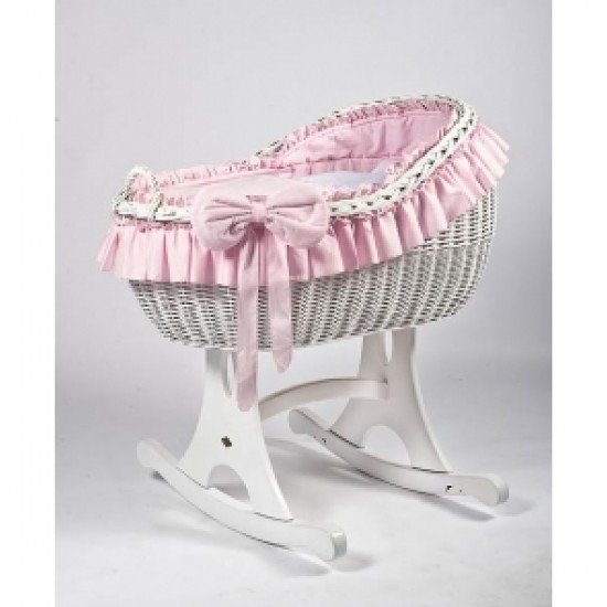 MJ Bianca Due Rocker Wicker Crib PINK MJ Bianca Due Rocker Wicker Crib PINK