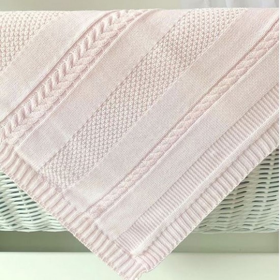 SAR Pink Cable Knit Blanket