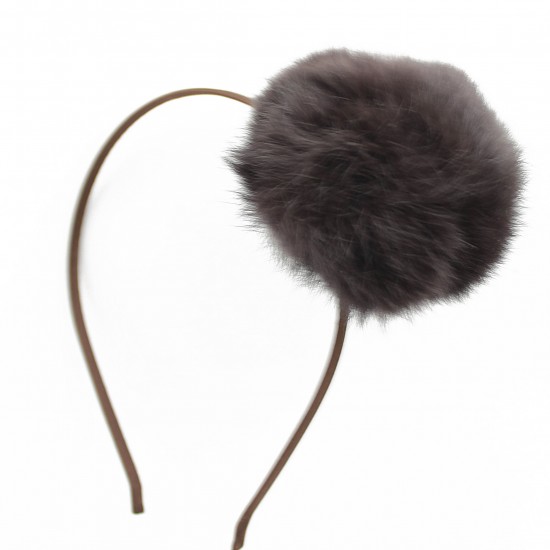 SIE Brown Large Pom Pom Headband