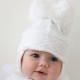 PES White Baby's Knitted Large Pom Pom Hat PES White Baby's Knitted Large Pom Pom Hat
