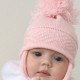 PES Pink Baby's Knitted Large Pom Pom Hat 