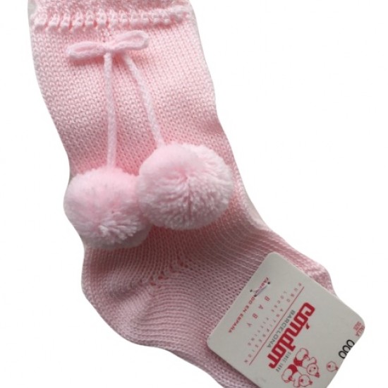 CON Pink Long Pom Pom Summer Socks CON Pink Long Pom Pom Summer Socks