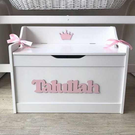 White Personalised Toy Box - DELIVERY INCLUDED 
