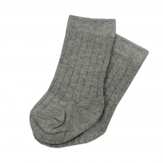 TAM Grey Ribbed Knee High Socks