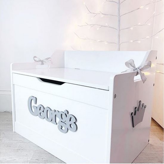 White Personalised Toy Box - DELIVERY INCLUDED 